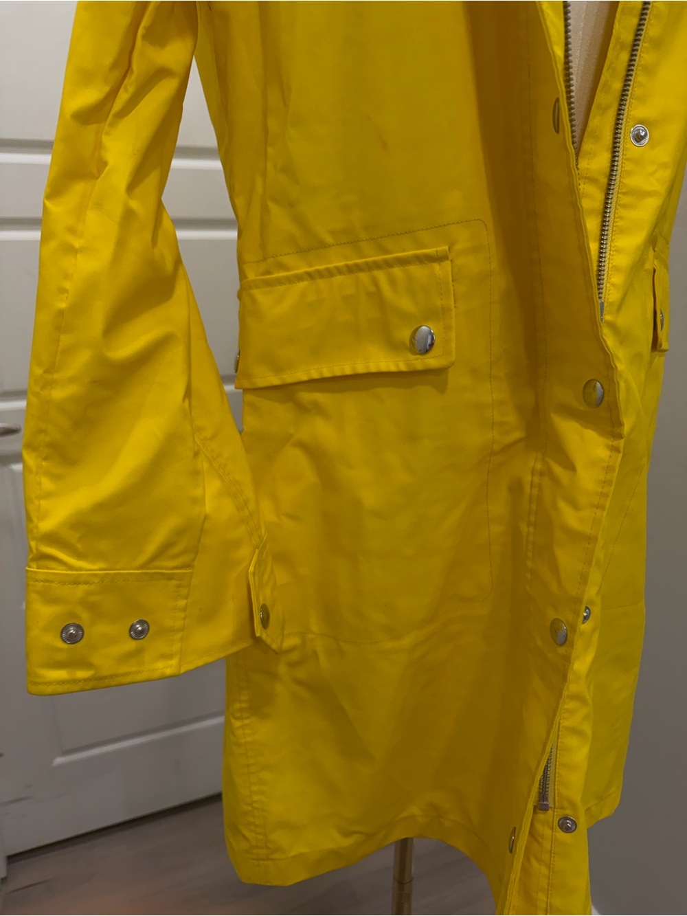 Bright Yellow Raincoat with Snap Front - Picture 7 of 12
